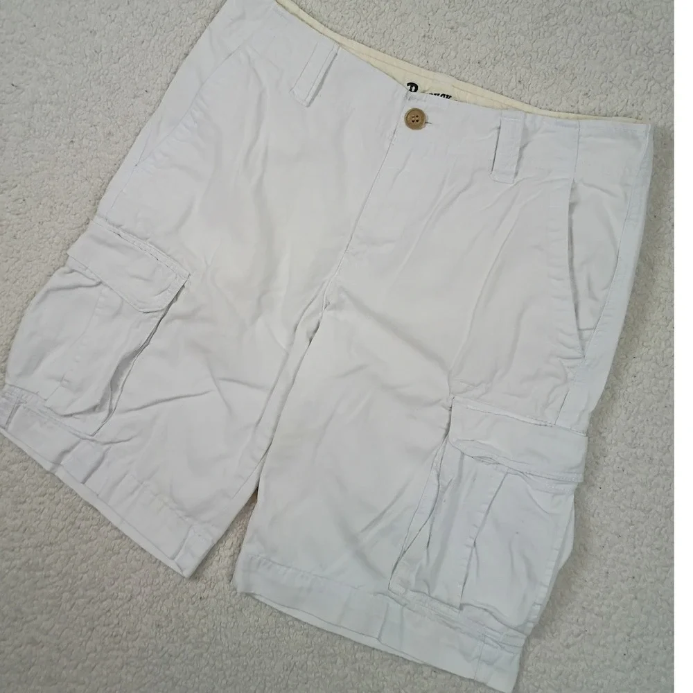 Roebuck and Co Cargo Shorts Mens 30 White 80s Style Utility Casual Cotton